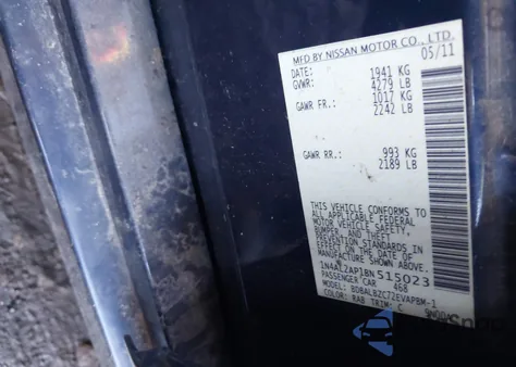 2011 Nissan Altima 2.5 S from USA, damaged, VIN 1N4AL2AP1BN515023